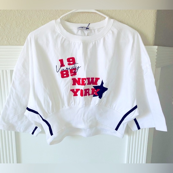 Varsity crop top white and Red ❤️🤍 - Picture 1 of 7